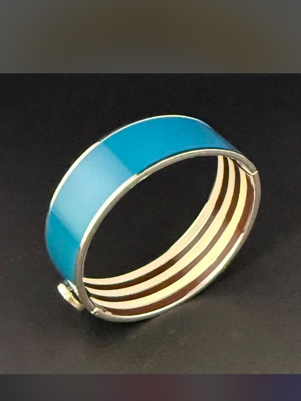 Henri Bendel Turquoise Enamel Cuff Bracelet ✨ - Picture 6 of 8
